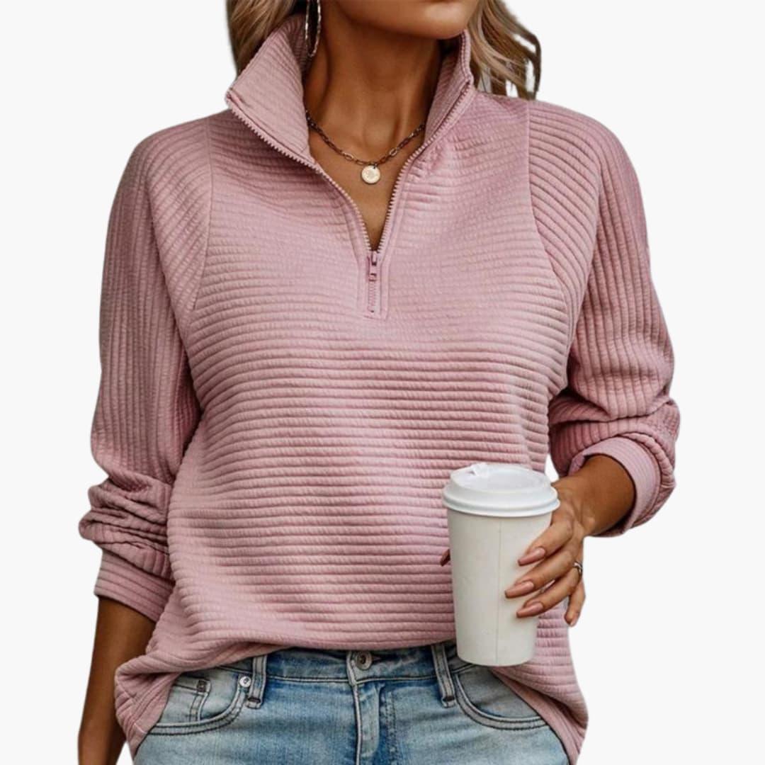 Chic Zip Closure Sweater for Women - WardrobeVogue