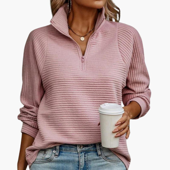 Chic Zip Closure Sweater for Women - WardrobeVogue