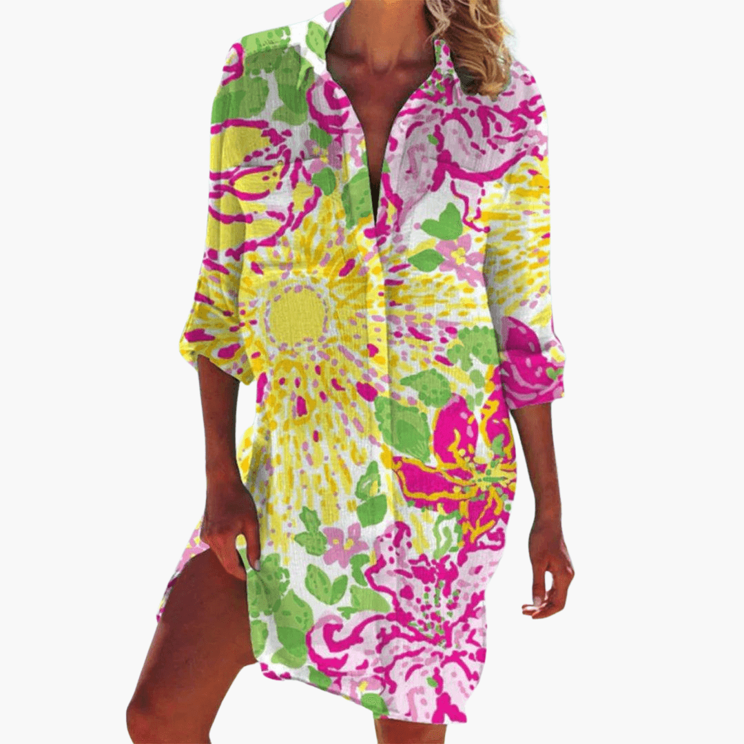 Lightweight Casual Shirt Dress for Women - WardrobeVogue