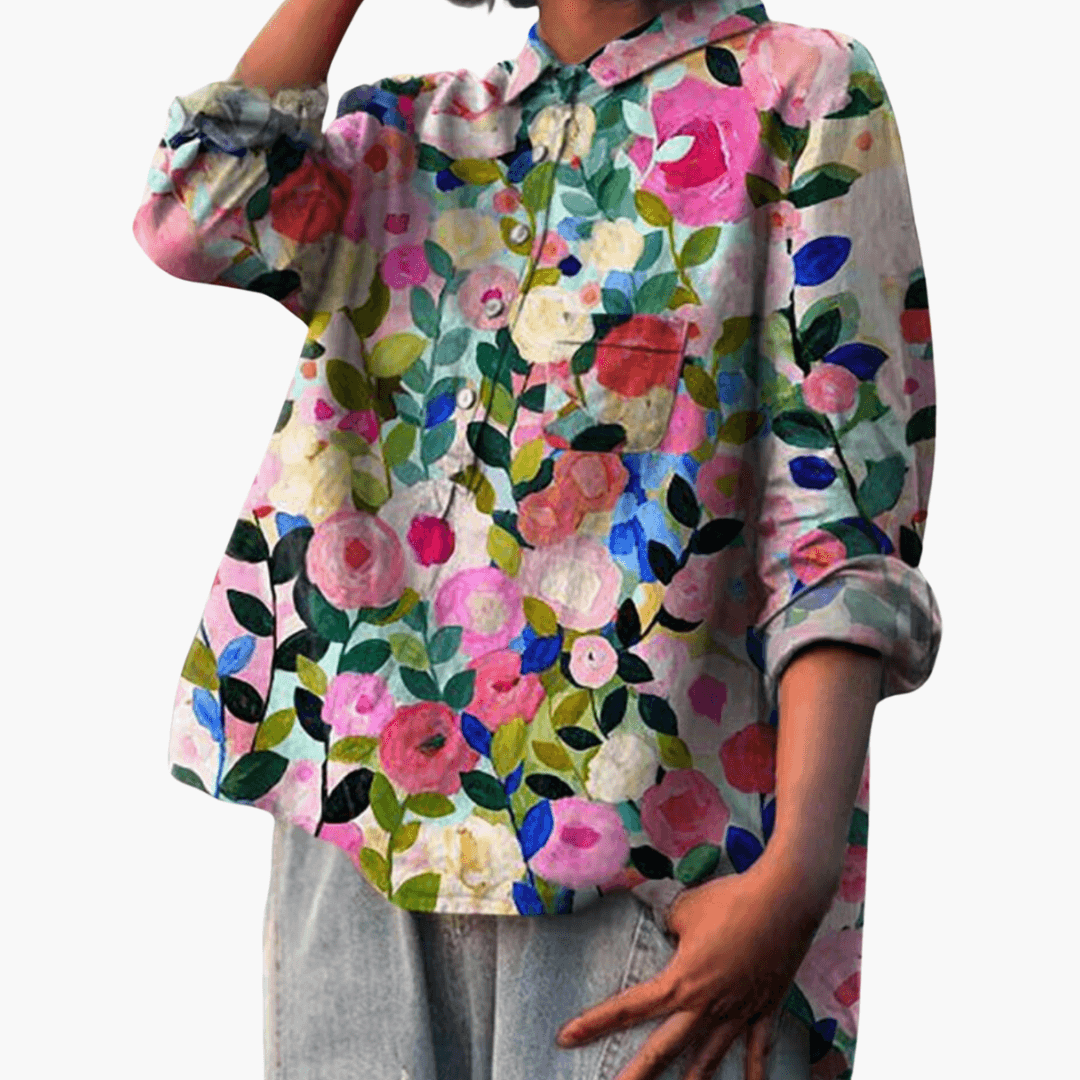 Elegant Floral Print Blouse for Women - WardrobeVogue