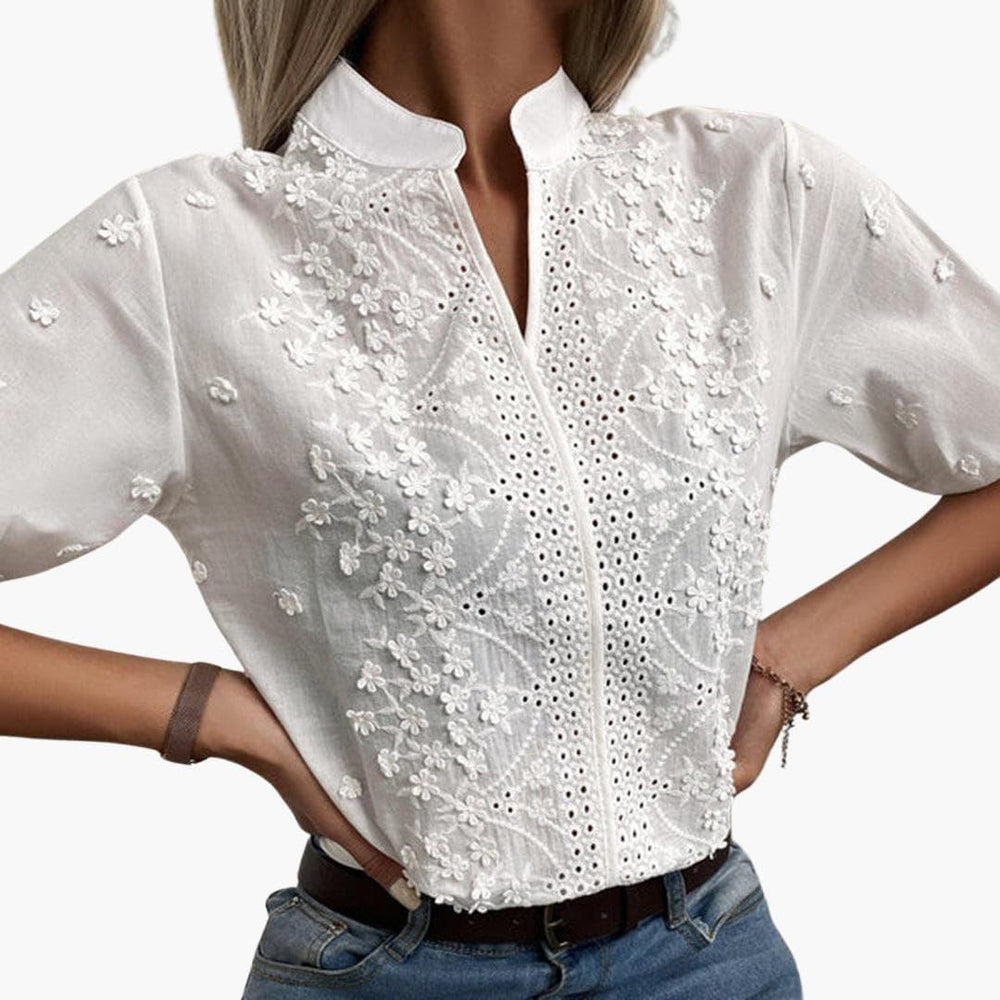 Stylish Cotton Blend Blouse for Women - WardrobeVogue