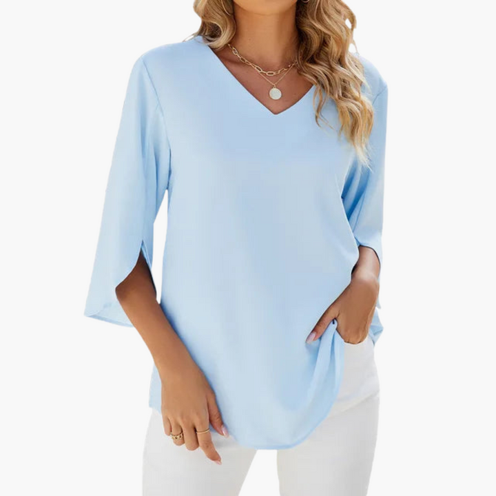 V-Neck Summer Blouse for Women - Lightweight & Elegant