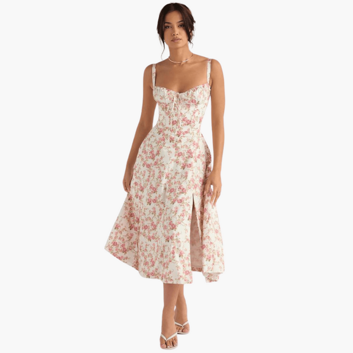 Bustier Sundress for Women  Sweetheart Neckline with Lace-Up Back
