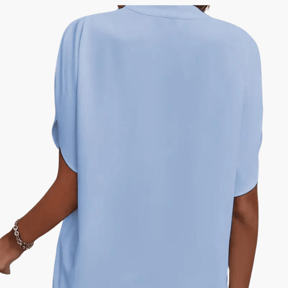 Elegant V Neck Blouse for Women - WardrobeVogue