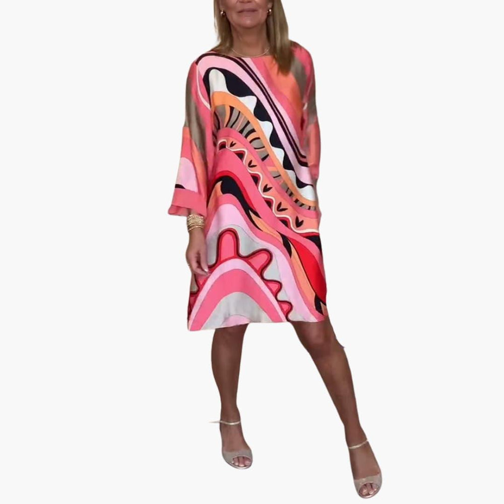 Stylish Printed Midi Dress for Women - WardrobeVogue