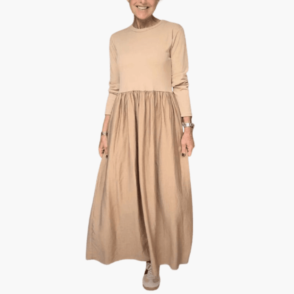 Elegant Long Sleeve Midi Dress for Women - WardrobeVogue