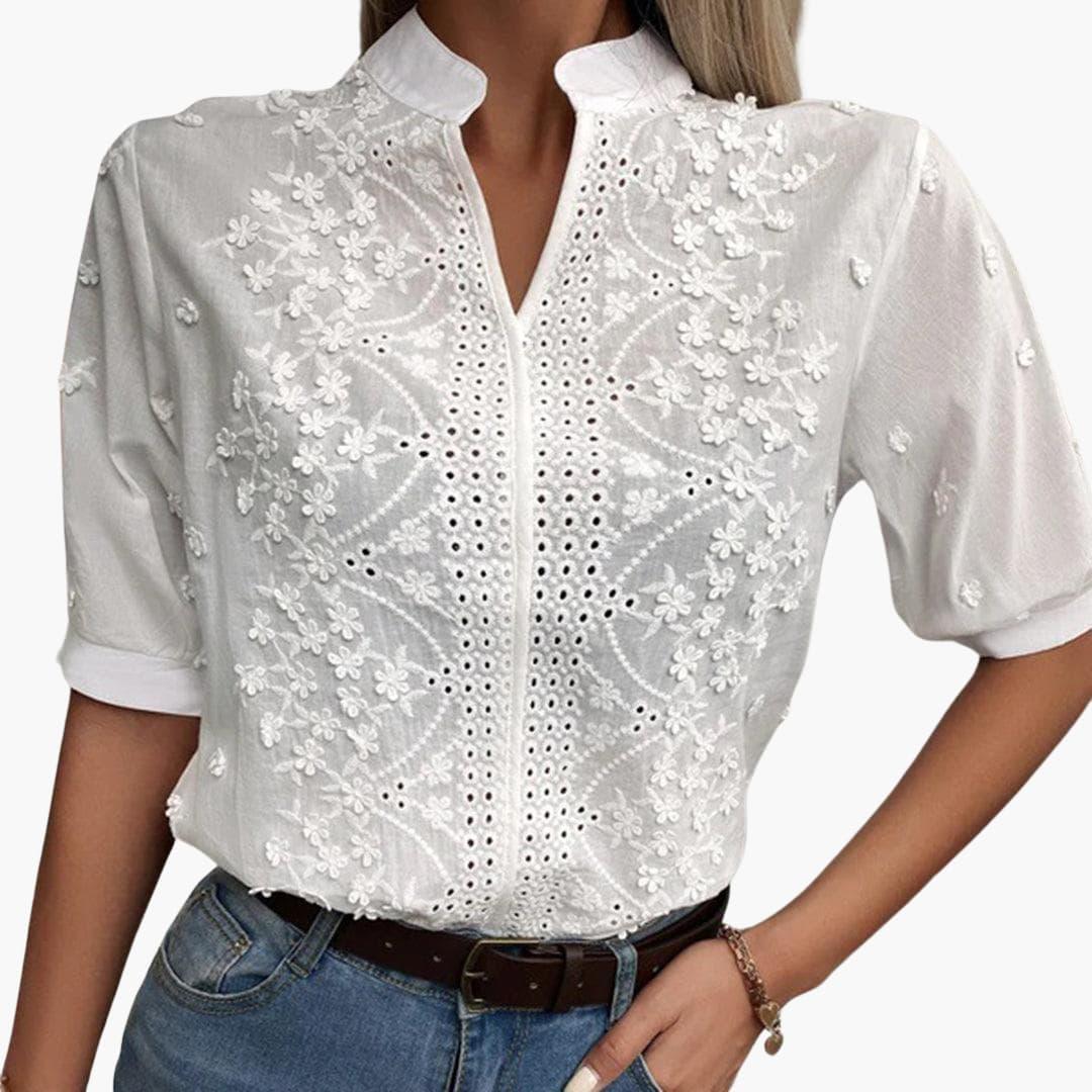 Stylish Cotton Blend Blouse for Women - WardrobeVogue