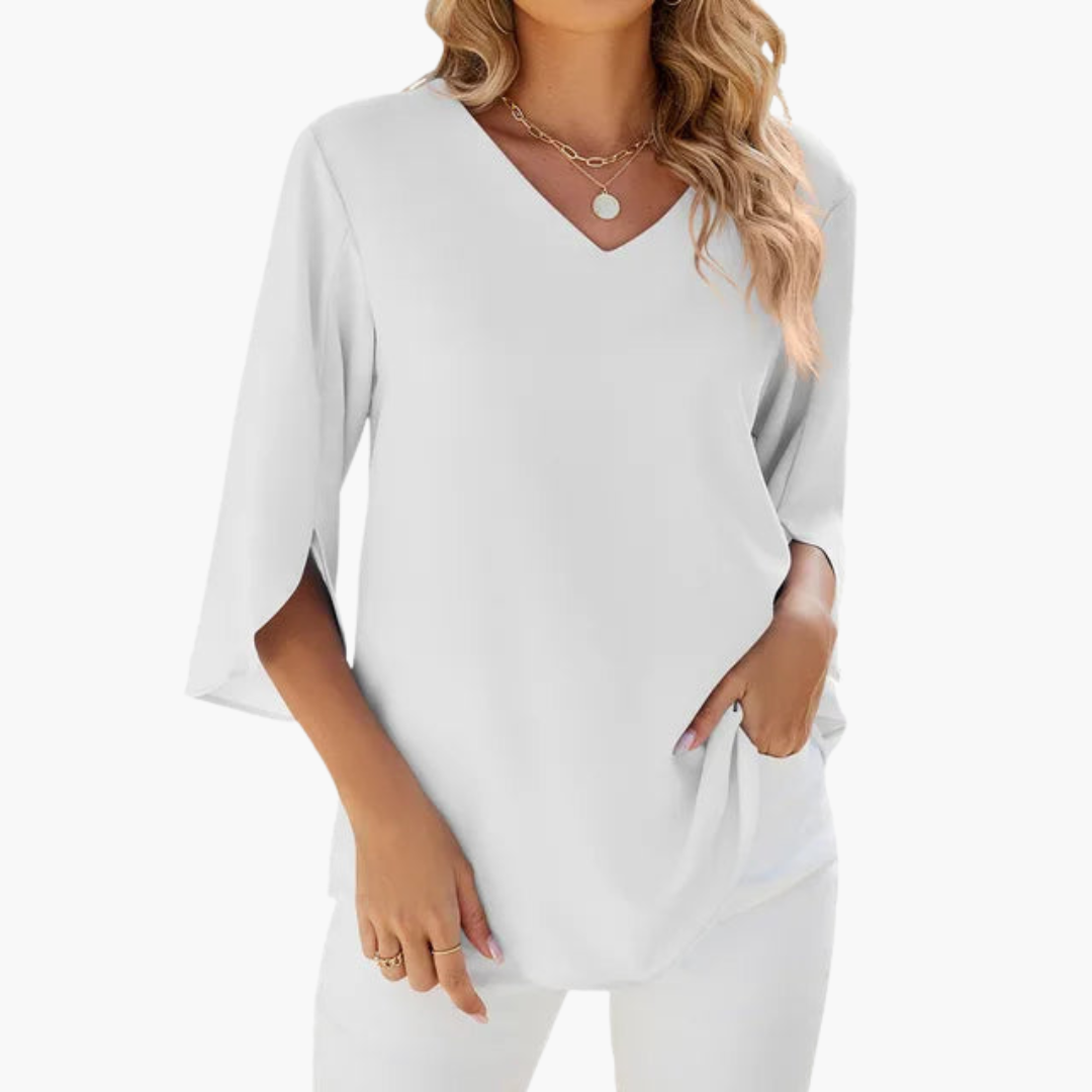 V-Neck Summer Blouse for Women - Lightweight & Elegant