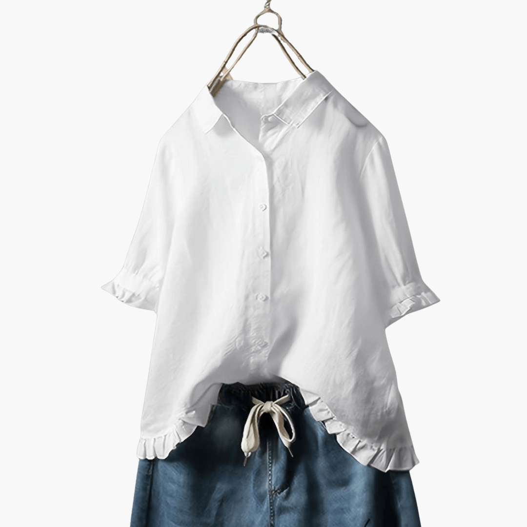 Elegant V-Neck Long Sleeve Blouse - Women's Office Top