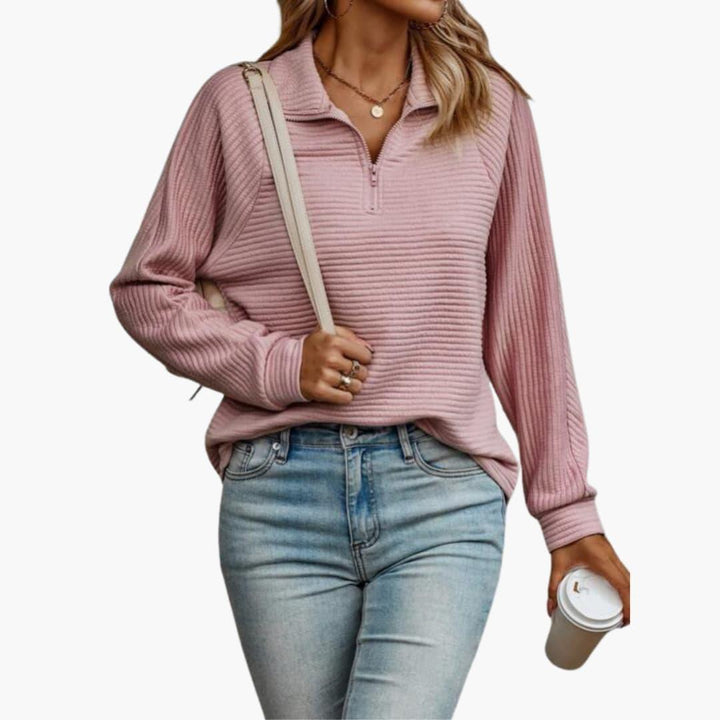 Chic Zip Closure Sweater for Women - WardrobeVogue