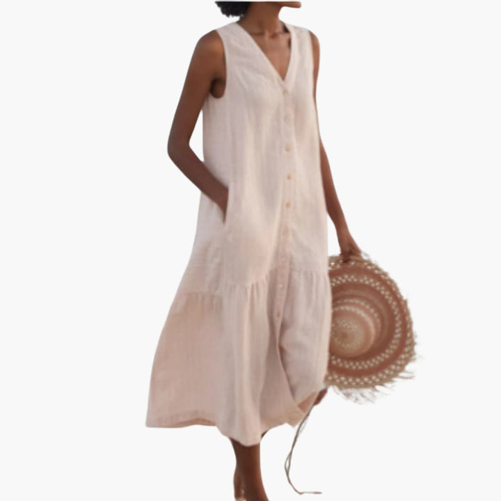 Button-Front Midi Shirt Dress for Women - Casual Summer Wear