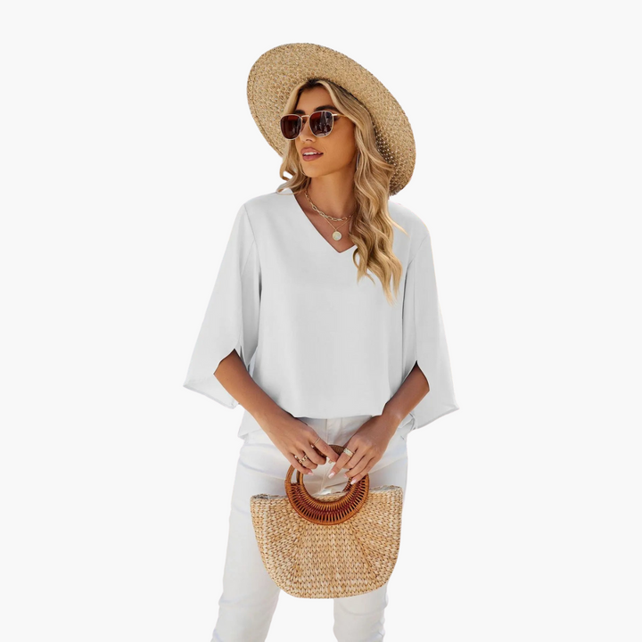 V-Neck Summer Blouse for Women - Lightweight & Elegant