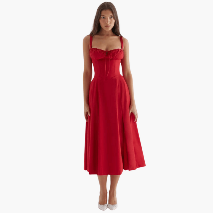 Bustier Sundress for Women  Sweetheart Neckline with Lace-Up Back