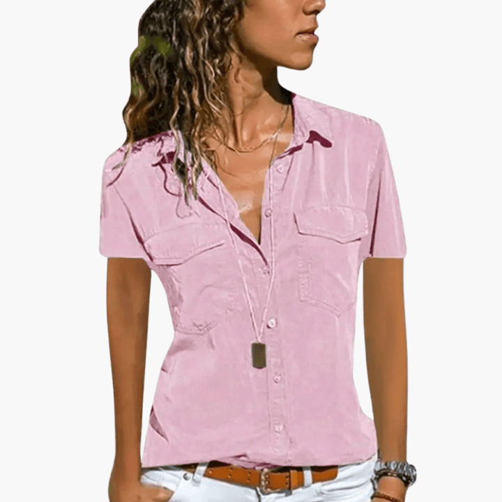 Lightweight Collared Shirt Top for Women - WardrobeVogue
