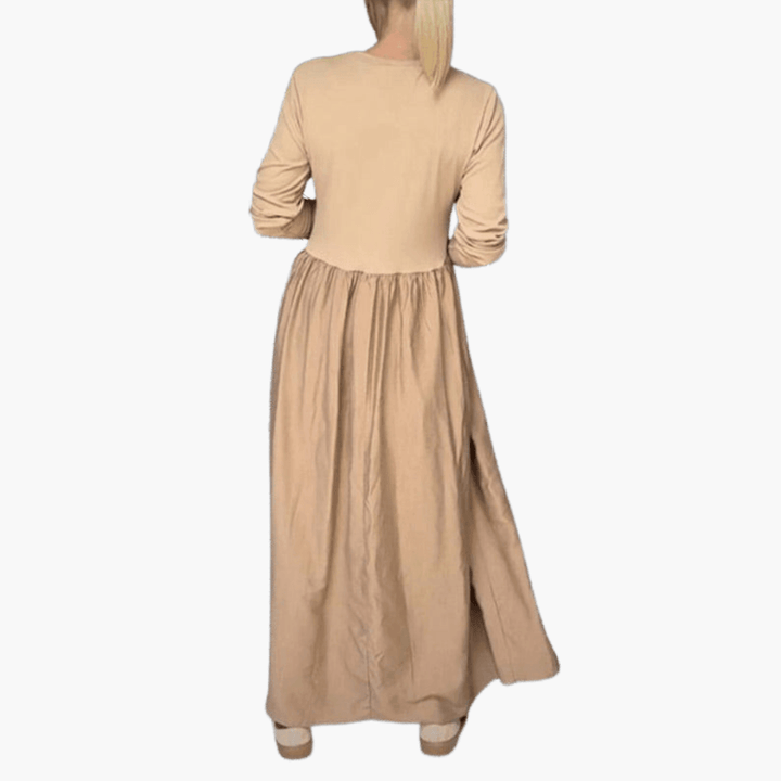 Elegant Long Sleeve Midi Dress for Women - WardrobeVogue