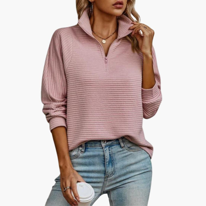 Chic Zip Closure Sweater for Women - WardrobeVogue
