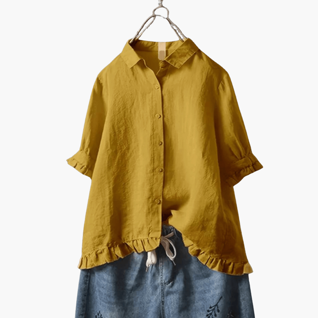 Elegant V-Neck Long Sleeve Blouse - Women's Office Top