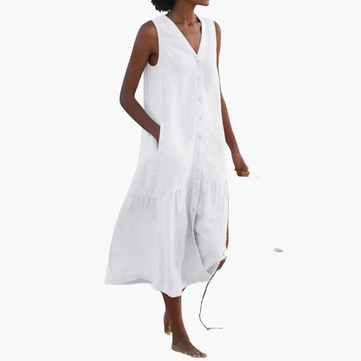 Button-Front Midi Shirt Dress for Women - Casual Summer Wear