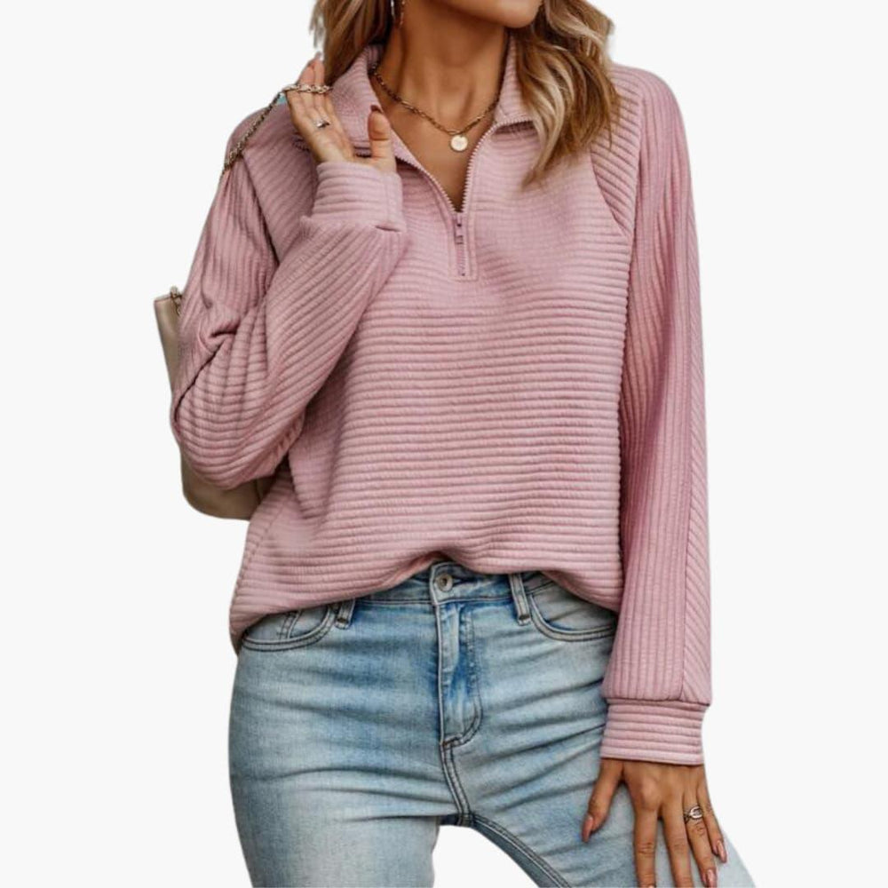 Chic Zip Closure Sweater for Women - WardrobeVogue