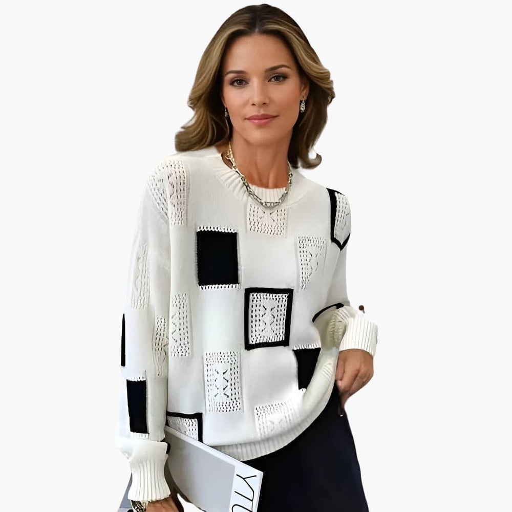 Stylish Patchwork Sweater for Women - WardrobeVogue