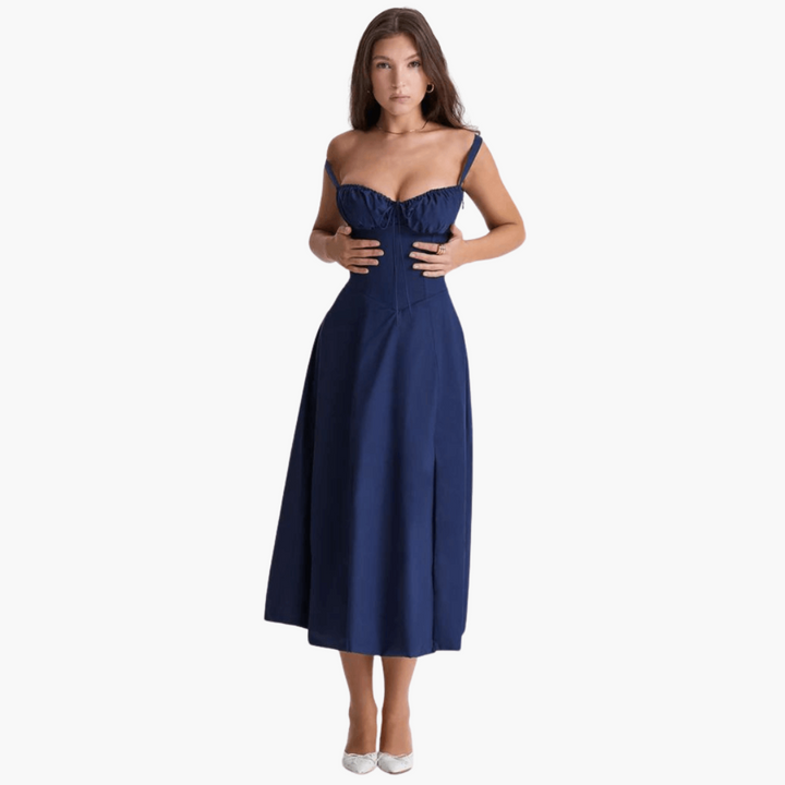 Bustier Sundress for Women  Sweetheart Neckline with Lace-Up Back