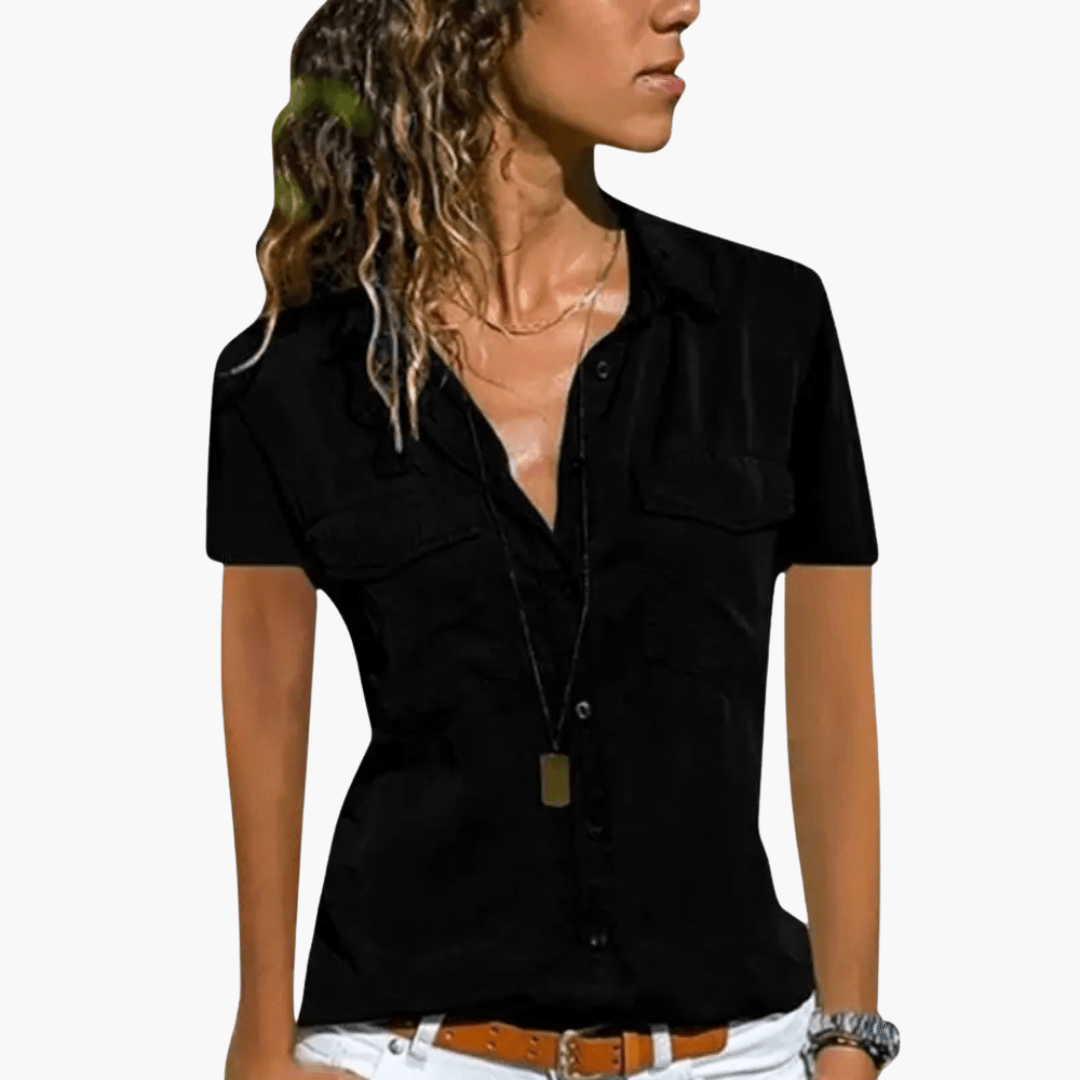 Lightweight Collared Shirt Top for Women - WardrobeVogue