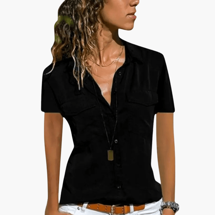 Lightweight Collared Shirt Top for Women - WardrobeVogue