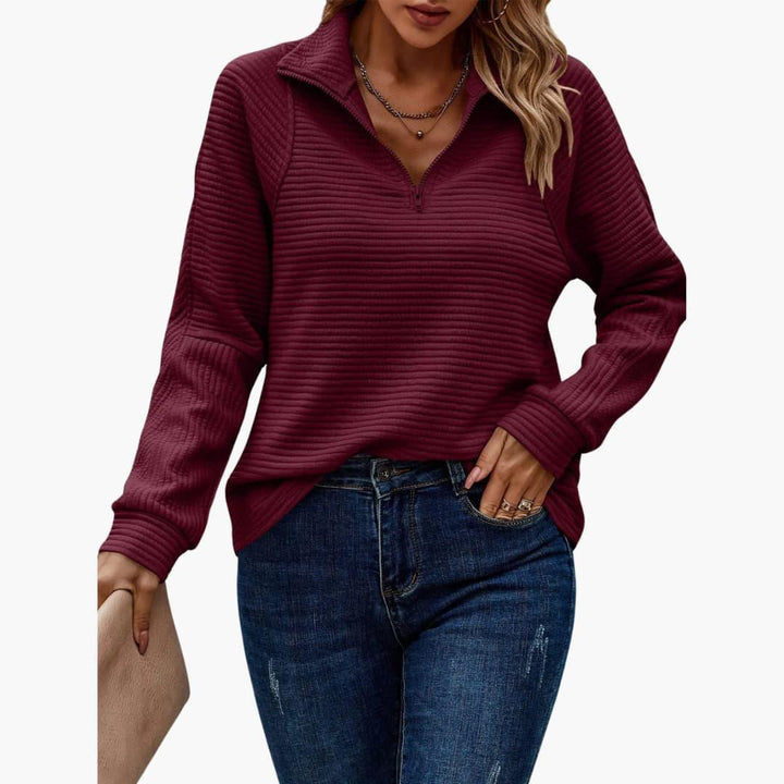 Chic Zip Closure Sweater for Women - WardrobeVogue