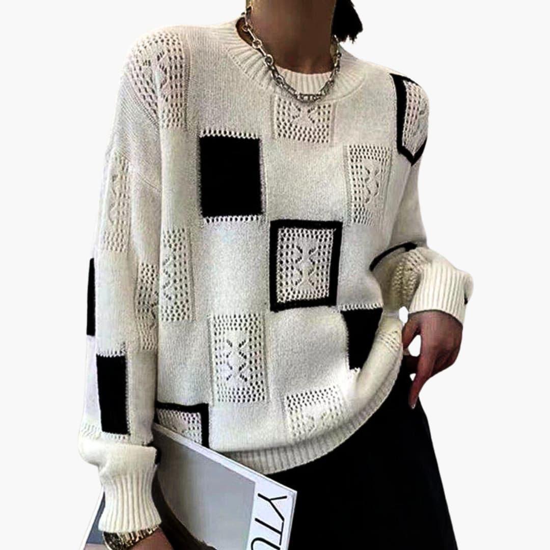 Stylish Patchwork Sweater for Women - WardrobeVogue