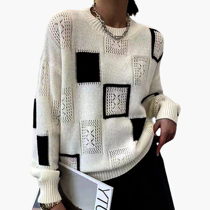 Stylish Patchwork Sweater for Women - WardrobeVogue
