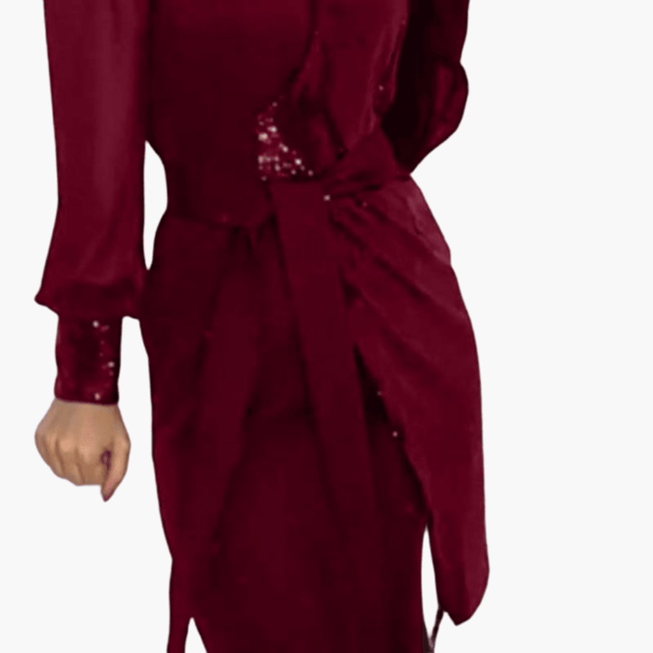 Elegant evening gown with high slit – stylish women's wear - WardrobeVogue