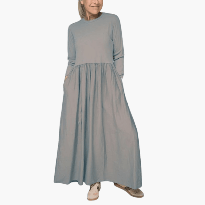 Elegant Long Sleeve Midi Dress for Women - WardrobeVogue