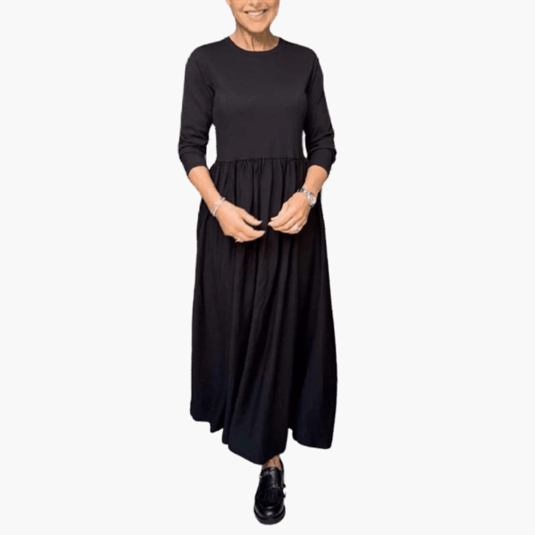 Elegant Long Sleeve Midi Dress for Women - WardrobeVogue