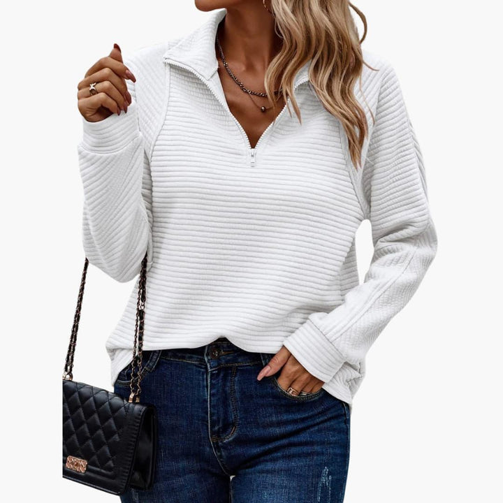 Chic Zip Closure Sweater for Women - WardrobeVogue