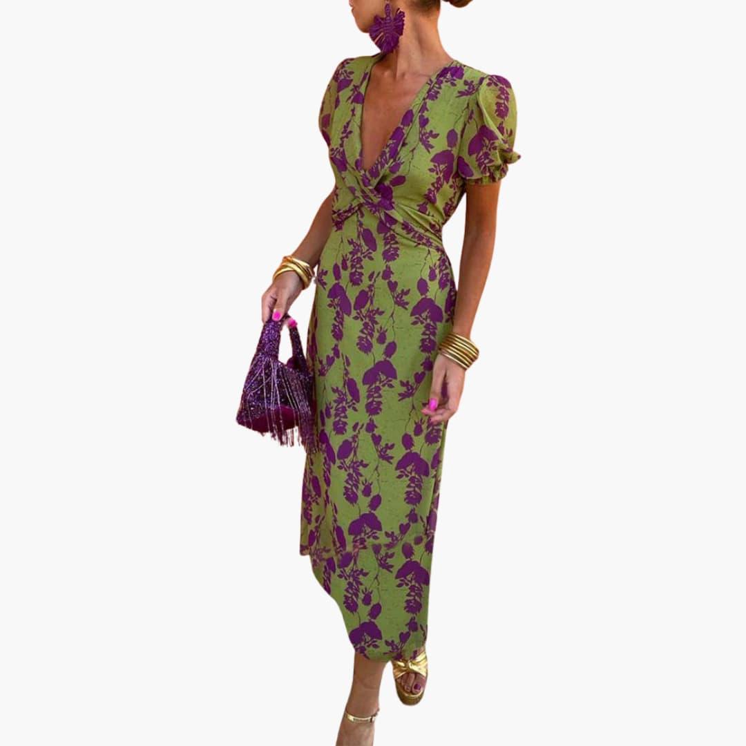 Stylish Leaf Pattern Dress for Women - WardrobeVogue