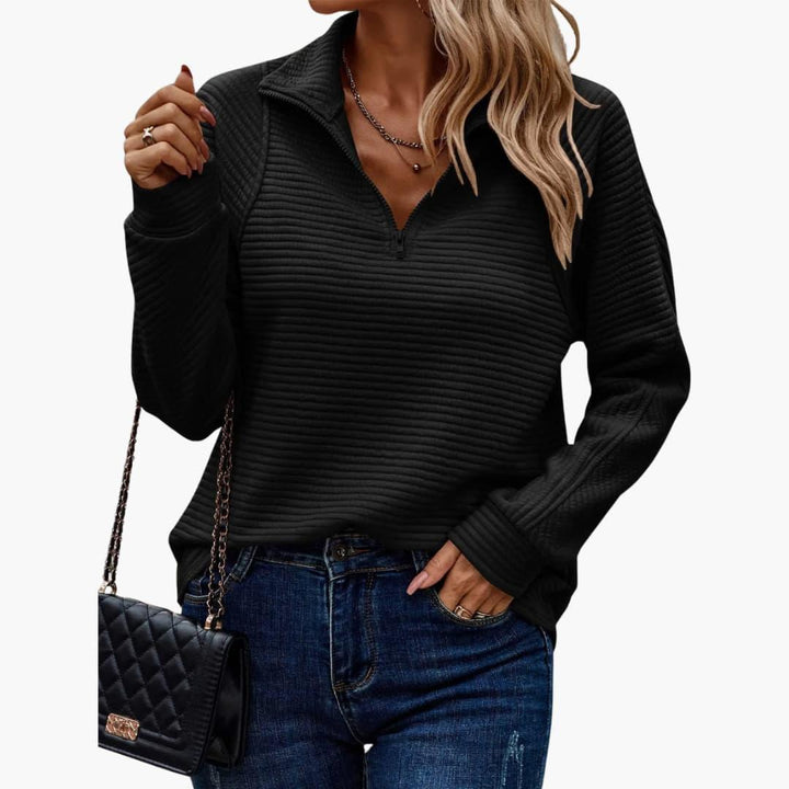 Chic Zip Closure Sweater for Women - WardrobeVogue
