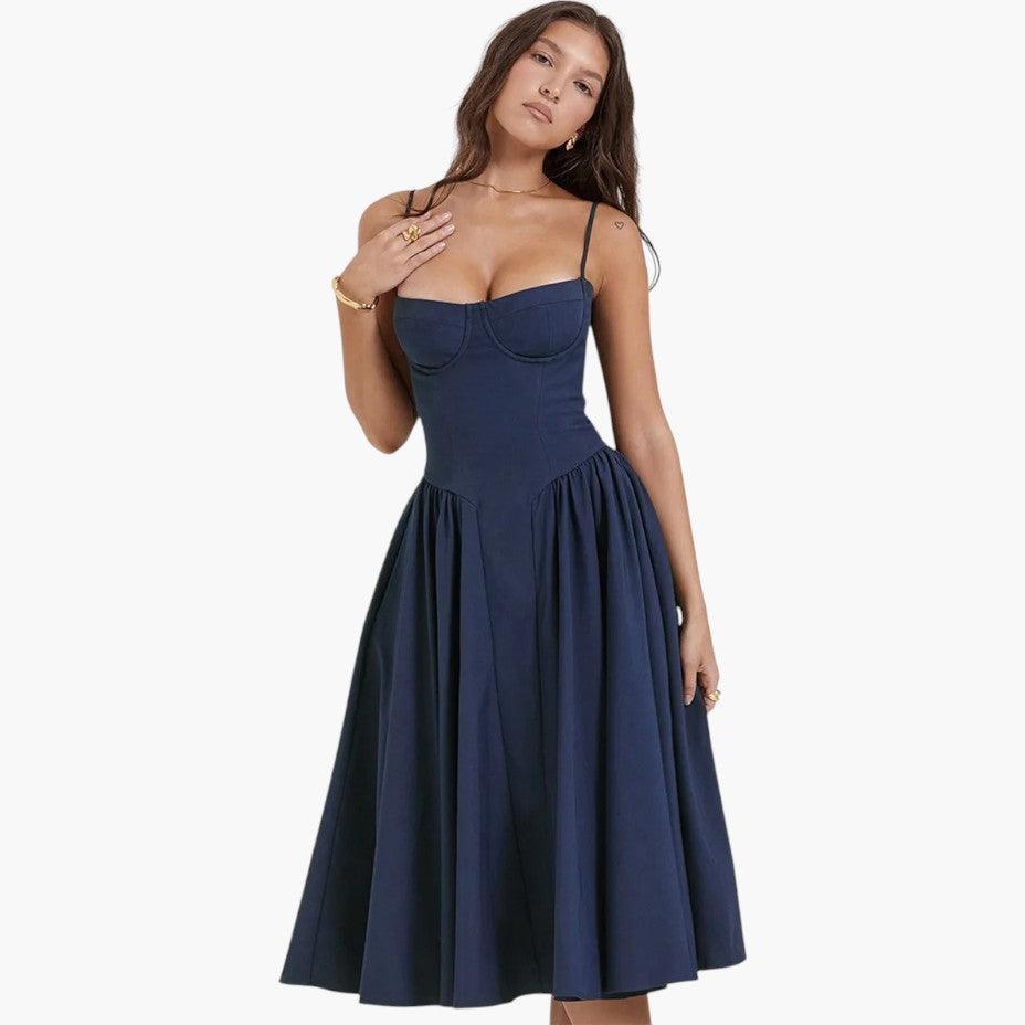 Sleek Fitted Corset Dress for Women - WardrobeVogue