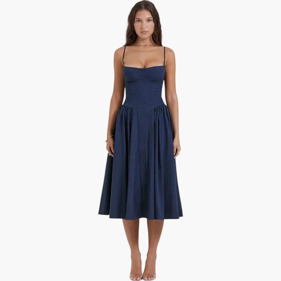 Sleek Fitted Corset Dress for Women - WardrobeVogue